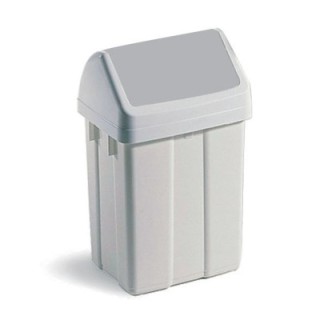 Poubelle Flip Flap 50L COUVERCLE GRIS rectangulaire polypropylène