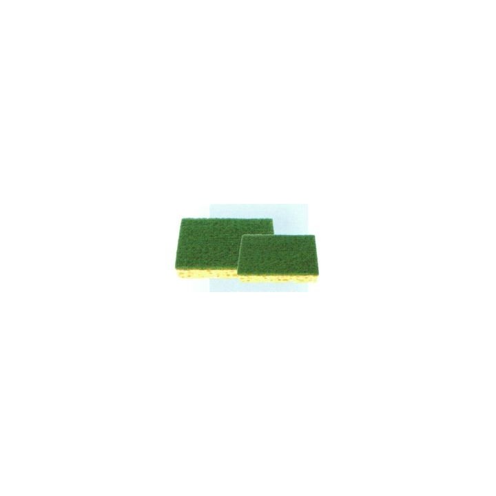 Eponge jaune abrasif VERT  130 x 90 mm - 1 x 10 unités