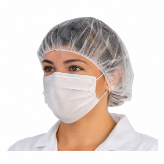 Masque blanc 2 plis barette nasale (boite de 50)