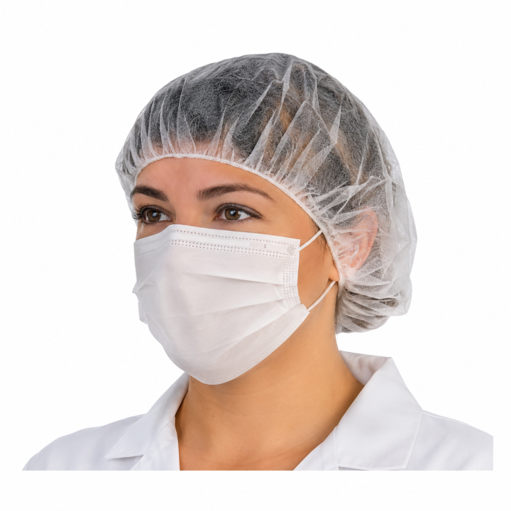 Masque blanc 2 plis barette nasale (boite de 50)