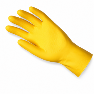 Gant de ménage JAUNE latex Taille M 7/8 - sachet de 12 paires