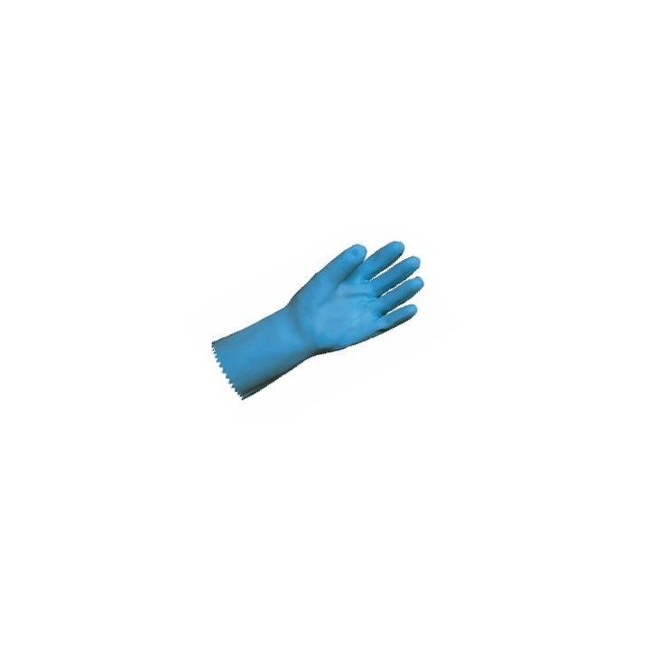 Gant latex BLEU  Taille M 7/8  sur jersey coton - sachet de 12 paires