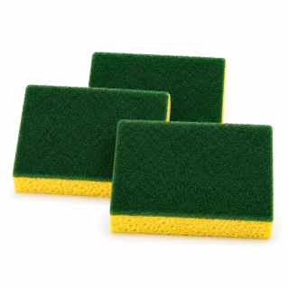 Eponge jaune abrasif VERT  130 x 90 mm - 1 x 10 unités