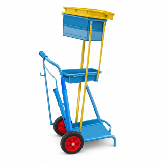 Chariot de voirie métallique porte-sac poub.110 L couvercle