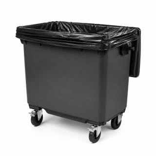 Housses conteneurs 750L noir 35µ  1 x 50 unités