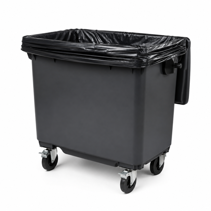 Housses conteneurs 750L noir 35µ  1 x 50 unités