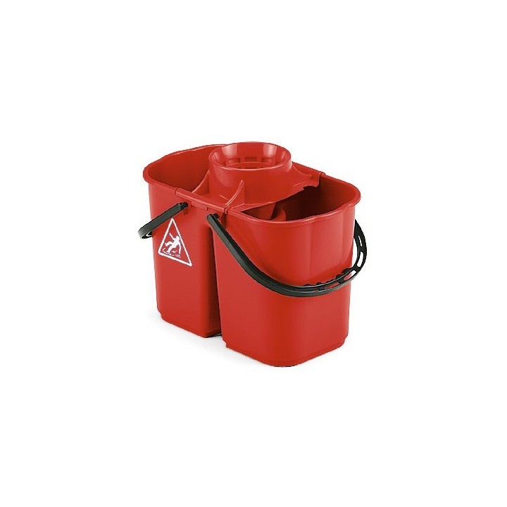 Seau bibac ROUGE 6 et 8 litres avec cône d'essorage